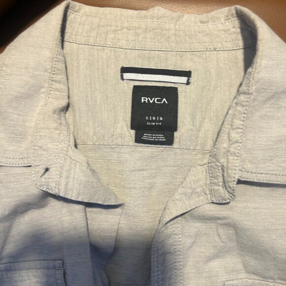 RVCA Grey Chambray Long Sleeve L - Picture 3 of 3